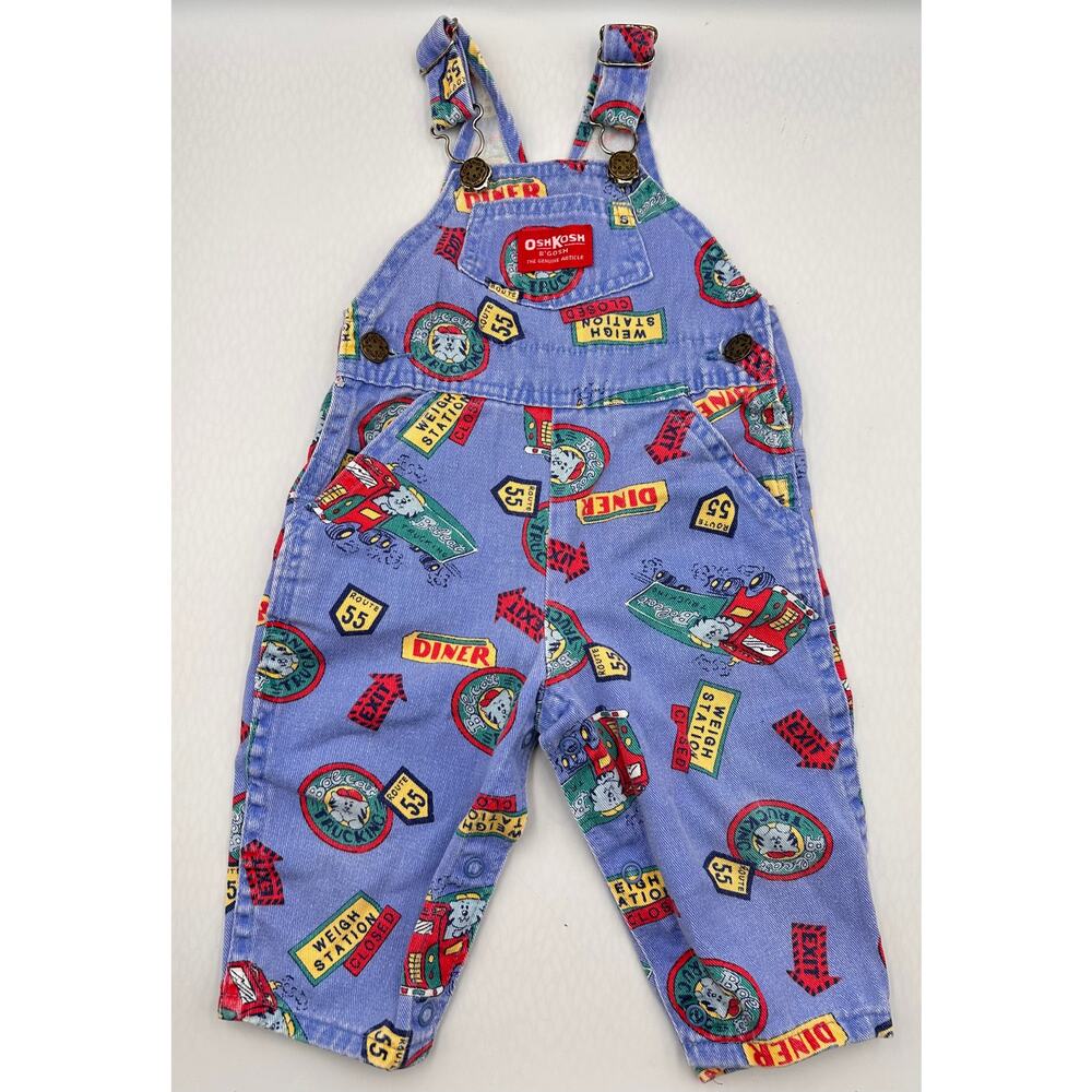 Vintage OshKosh B'Gosh Route 55 Overalls 12 Months 100% Cotton Made in USA